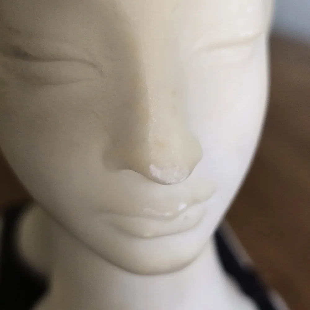 Vintage Italian Alabaster Bust Bookends – Mid Century Modern Shelf Decor” - Picture 6 of 10